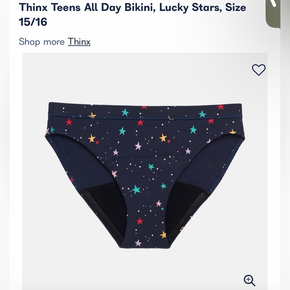 Thinx Teens Lucky Stars Bikini - Navy set of 4